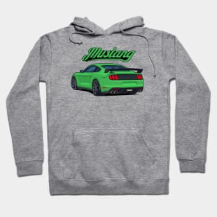 Rear Car Mustang green Hoodie